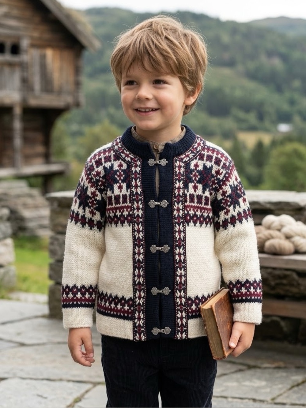 NORDSTRIKK Norwegian folklore Virgin Wool Knit Cardigan Sweater | Size 4 - Picture 8 of 8
